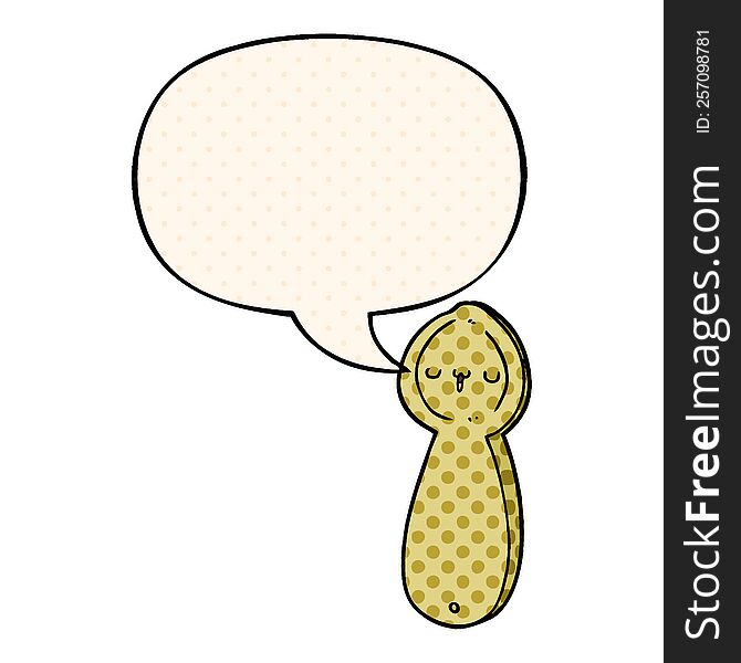 Cartoon Spoon And Speech Bubble In Comic Book Style