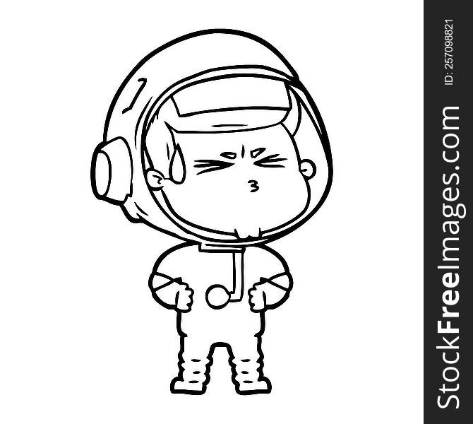 cartoon stressed astronaut. cartoon stressed astronaut