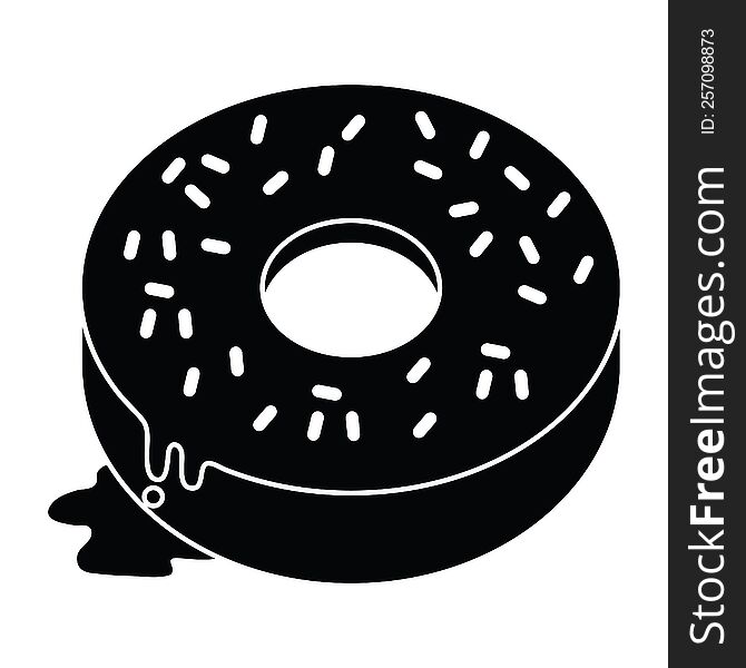 vector icon illustration of a tasty iced donut. vector icon illustration of a tasty iced donut