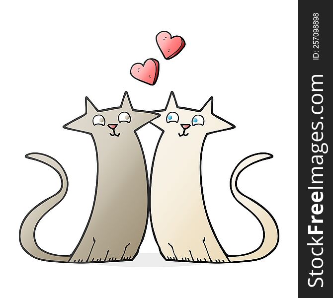 cartoon cats in love