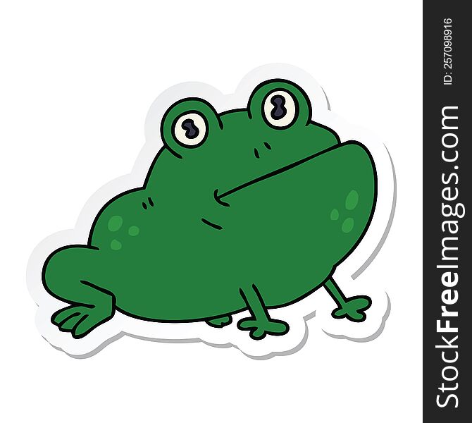 Sticker Of A Quirky Hand Drawn Cartoon Frog