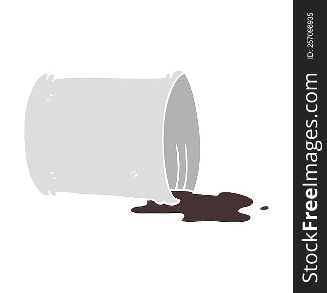 flat color illustration of spilled oil drum. flat color illustration of spilled oil drum