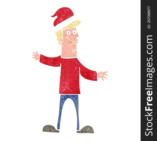 Cartoon Man Ready For Christmas