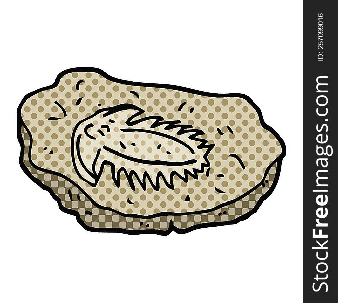 Comic Book Style Cartoon Ancient Fossil