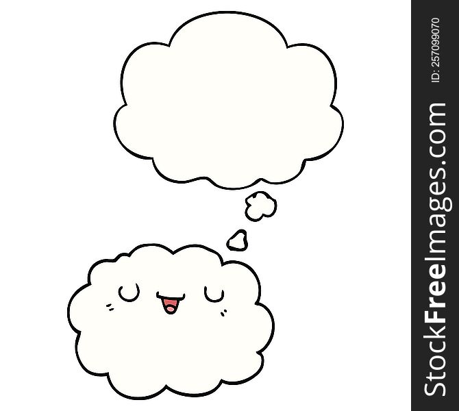 Cartoon Cloud And Thought Bubble