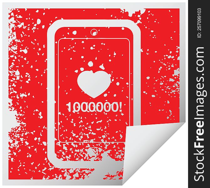 Mobile Phone Showing 1000000 Likes Graphic Icon