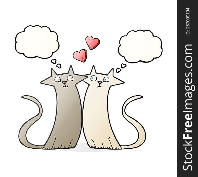 thought bubble cartoon cats in love