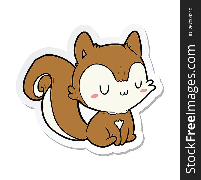sticker of a cartoon squirrel