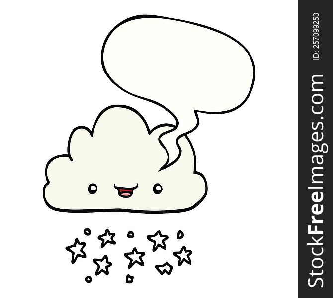 Cartoon Storm Cloud And Speech Bubble