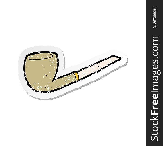 retro distressed sticker of a cartoon pipe