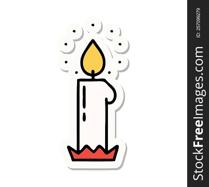 Tattoo Style Sticker Of A Candle