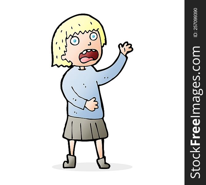cartoon stressed out woman