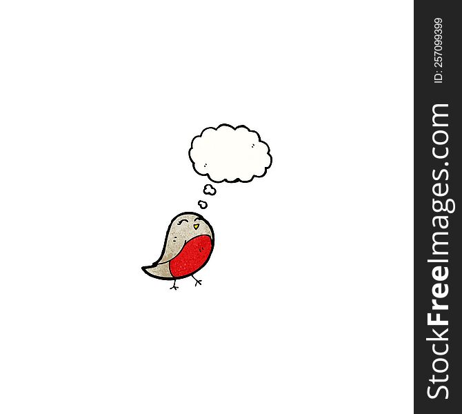 Cartoon Robin With Thought Bubble