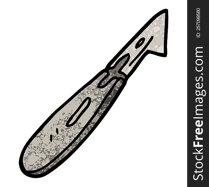 grunge textured illustration cartoon craft knife