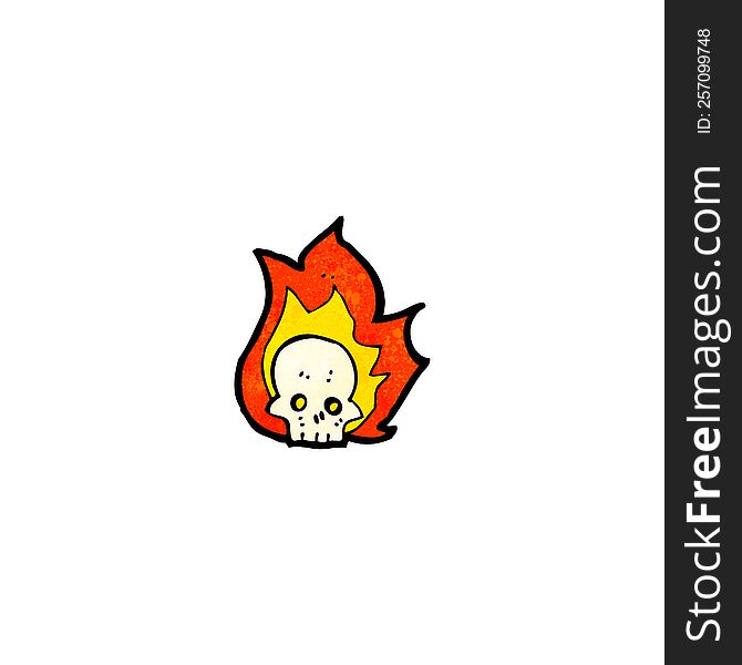 Cartoon Flaming Skull