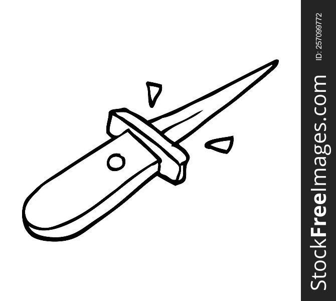 line drawing cartoon flick knife snapping open