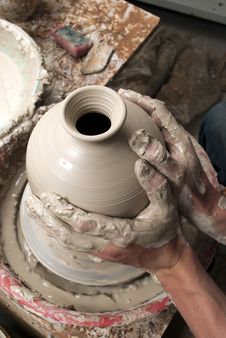 Unidentified Potter Making Clay Water Pots on Pottery Wheel. Editorial  Photography - Image of ceramic, handmade: 122139977