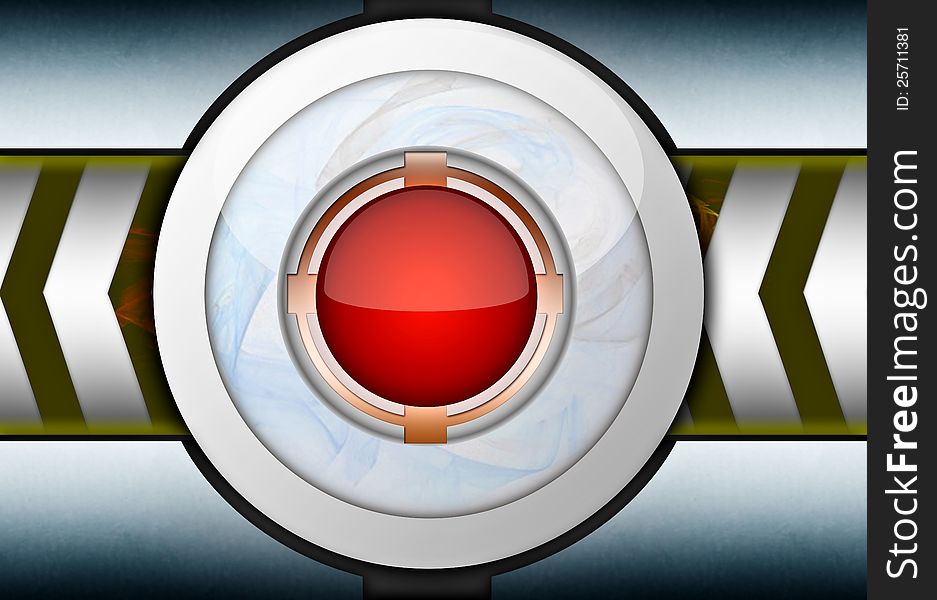 Red Button Metal Background