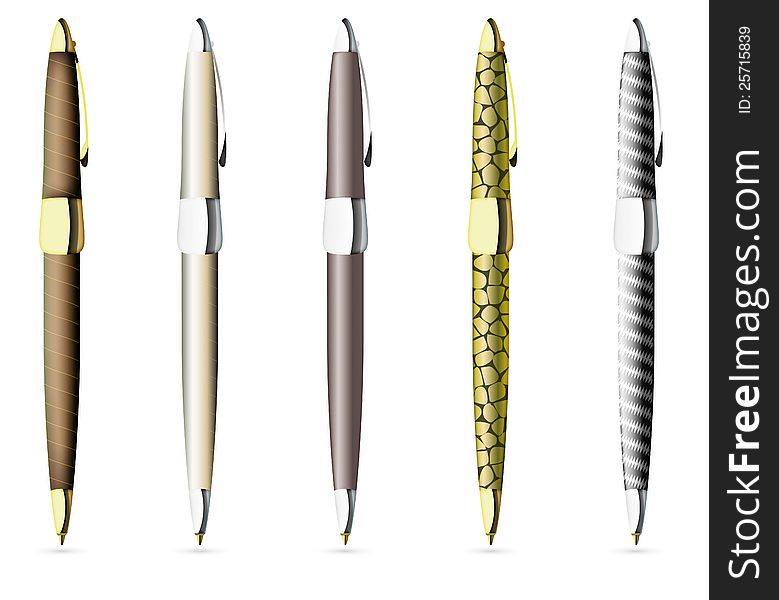 Pen vector on white background several options