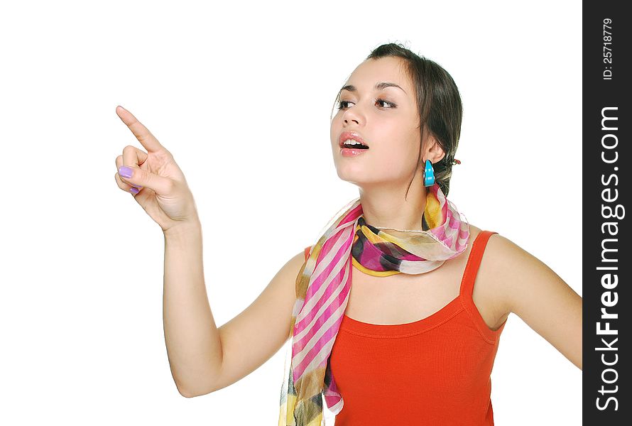 Two girls on white background