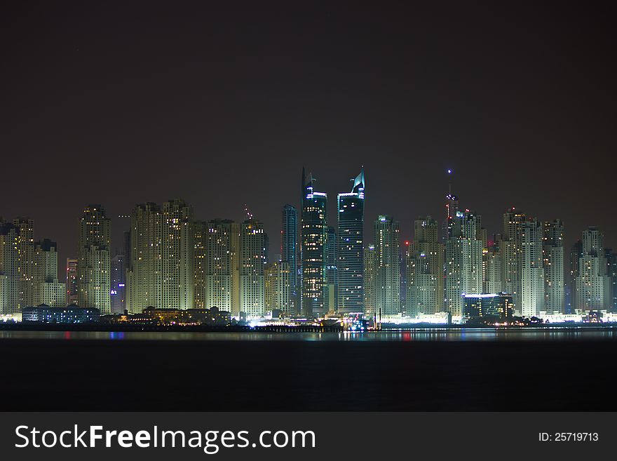 View of Dubai Marina at night