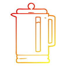 Warm Gradient Line Drawing Cartoon Electric Kettle Stock Image