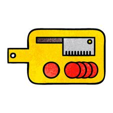 Free Retro Grunge Texture Cartoon Meat Chopping Board Stock Photo - 257105410