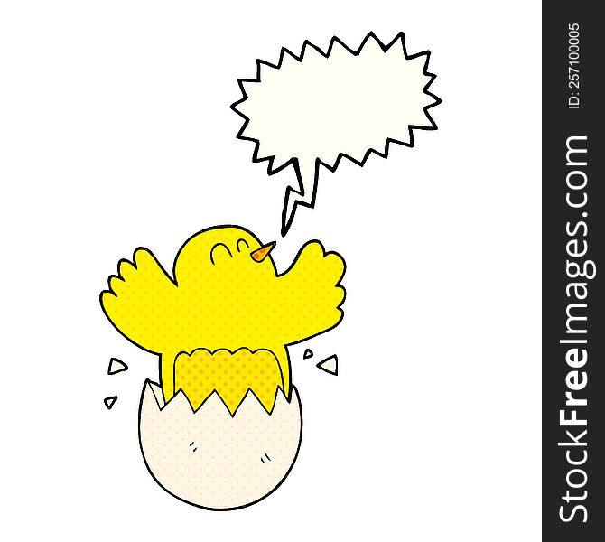 Comic Book Speech Bubble Cartoon Hatching Egg