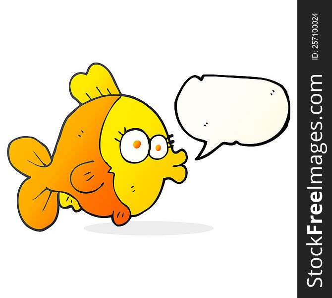 Funny Speech Bubble Cartoon Fish