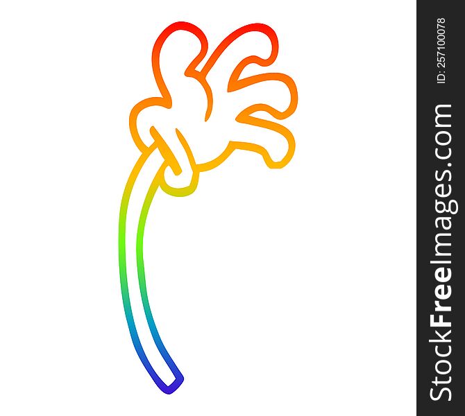 Rainbow Gradient Line Drawing Cartoon Hand Gesture