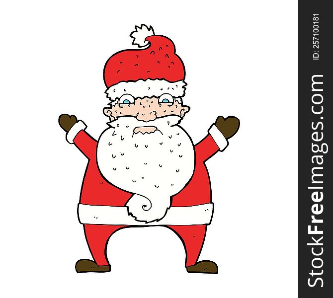 cartoon stressed out santa