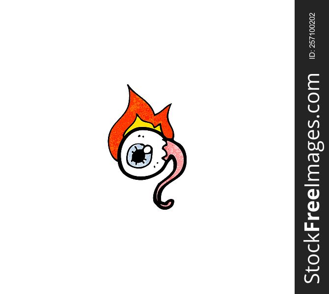 cartoon burning eyeball