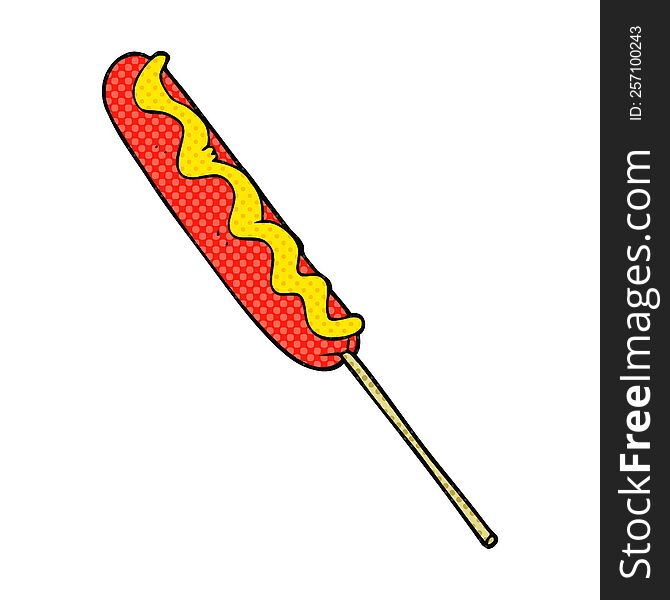 cartoon hotdog on a stick