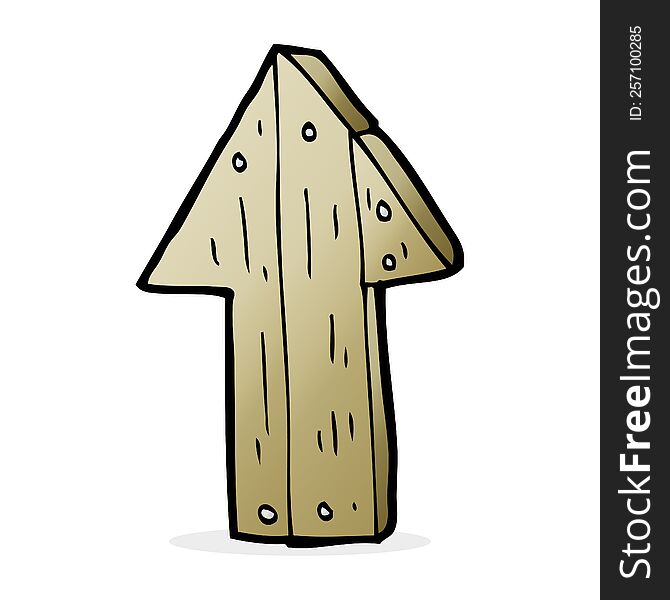 cartoon wooden direction arrow