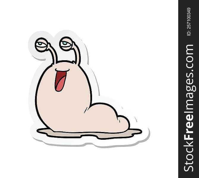 Sticker Of A Gross Cartoon Slug