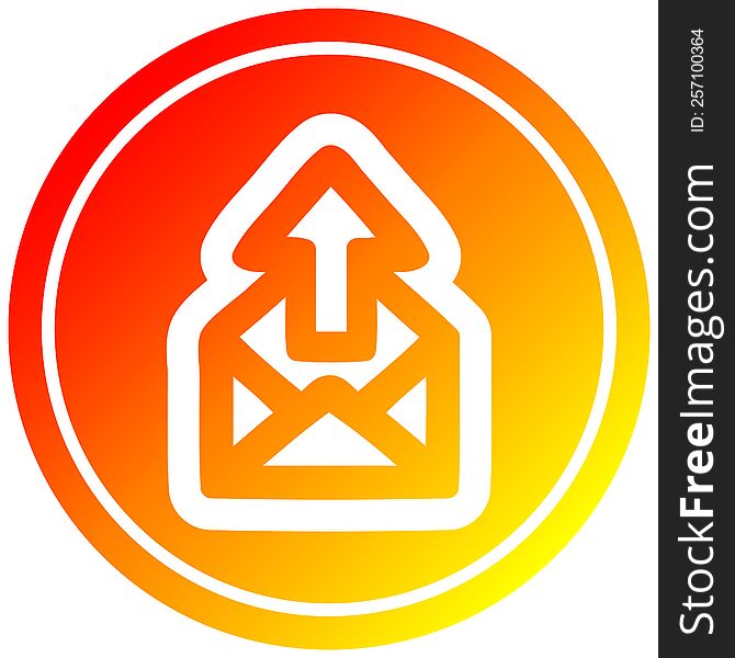 send email circular icon with warm gradient finish. send email circular icon with warm gradient finish