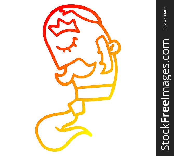 warm gradient line drawing of a cartoon man with mustache