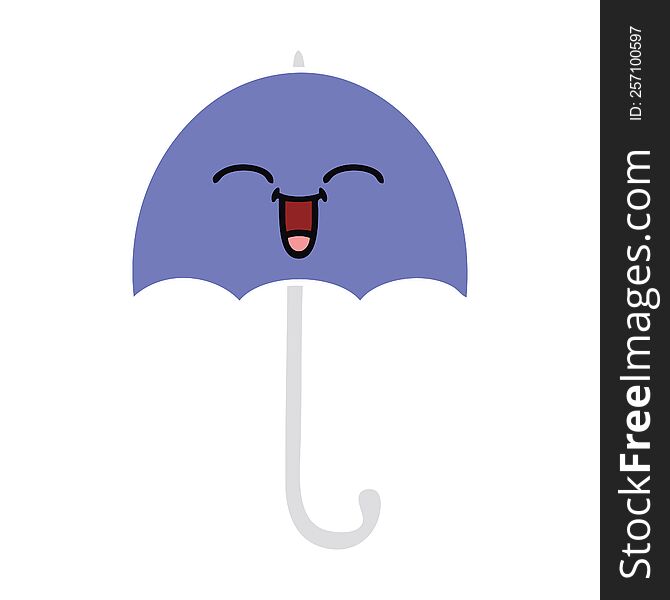 flat color retro cartoon of a umbrella