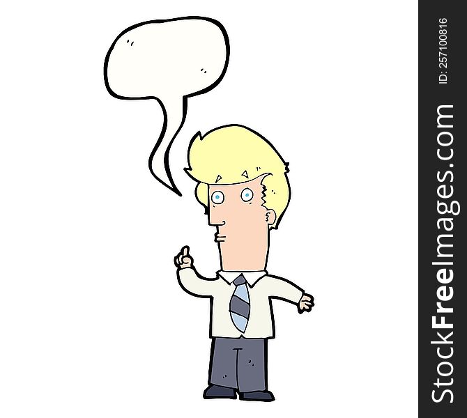 Cartoon Man With Question With Speech Bubble