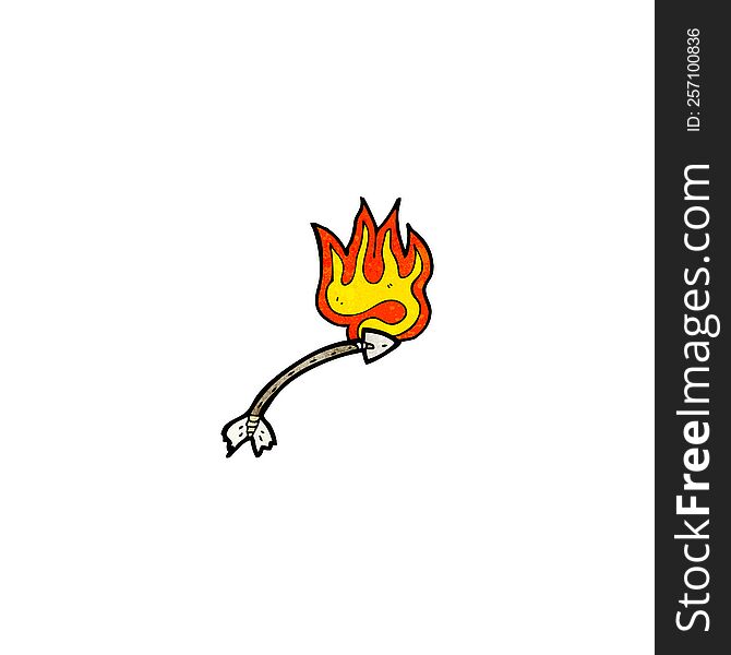 cartoon flaming arrow