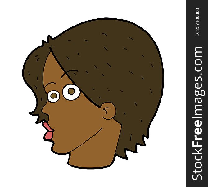 cartoon female face