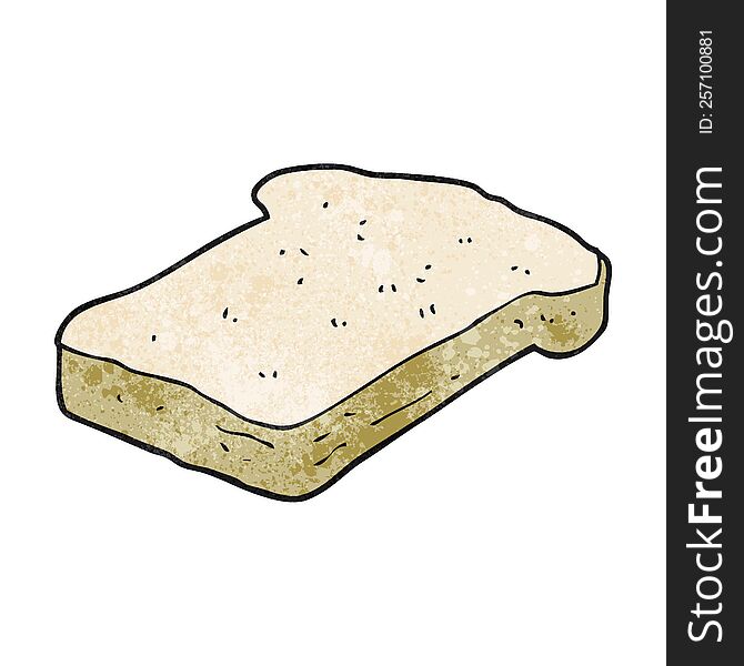 freehand textured cartoon bread slice