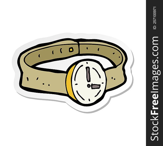 Sticker Of A Cartoon Wrist Watch