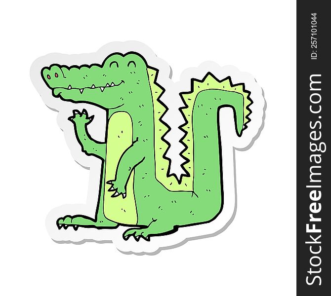 sticker of a cartoon crocodile