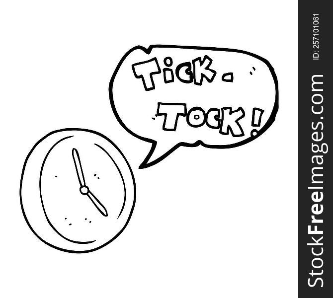 speech bubble cartoon ticking clock