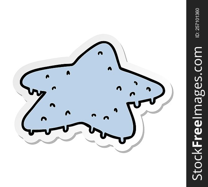 hand drawn sticker cartoon doodle of a star fish