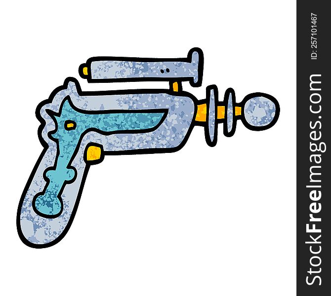 grunge textured illustration cartoon ray gun