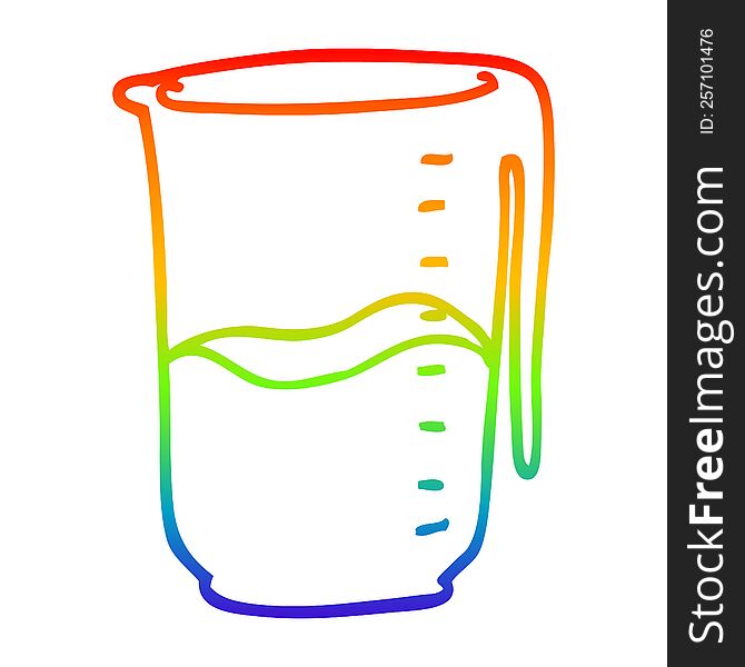 Rainbow Gradient Line Drawing Cartoon Jug