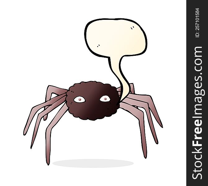 cartoon spider with speech bubble