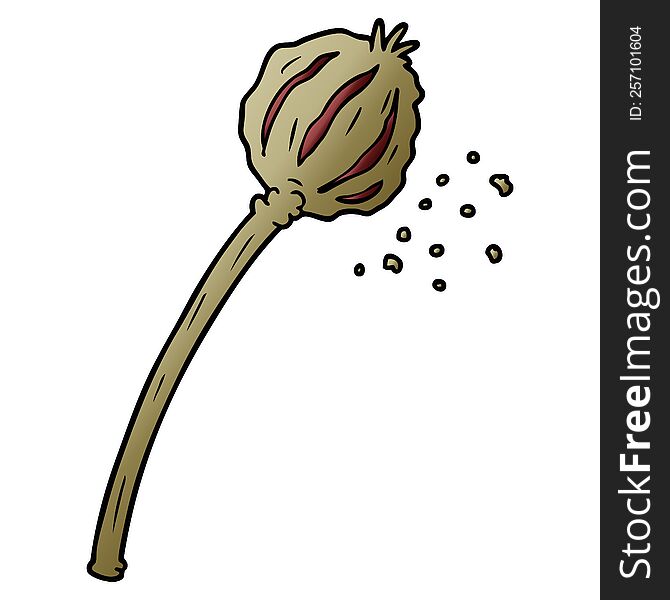 dried poppy cartoon. dried poppy cartoon